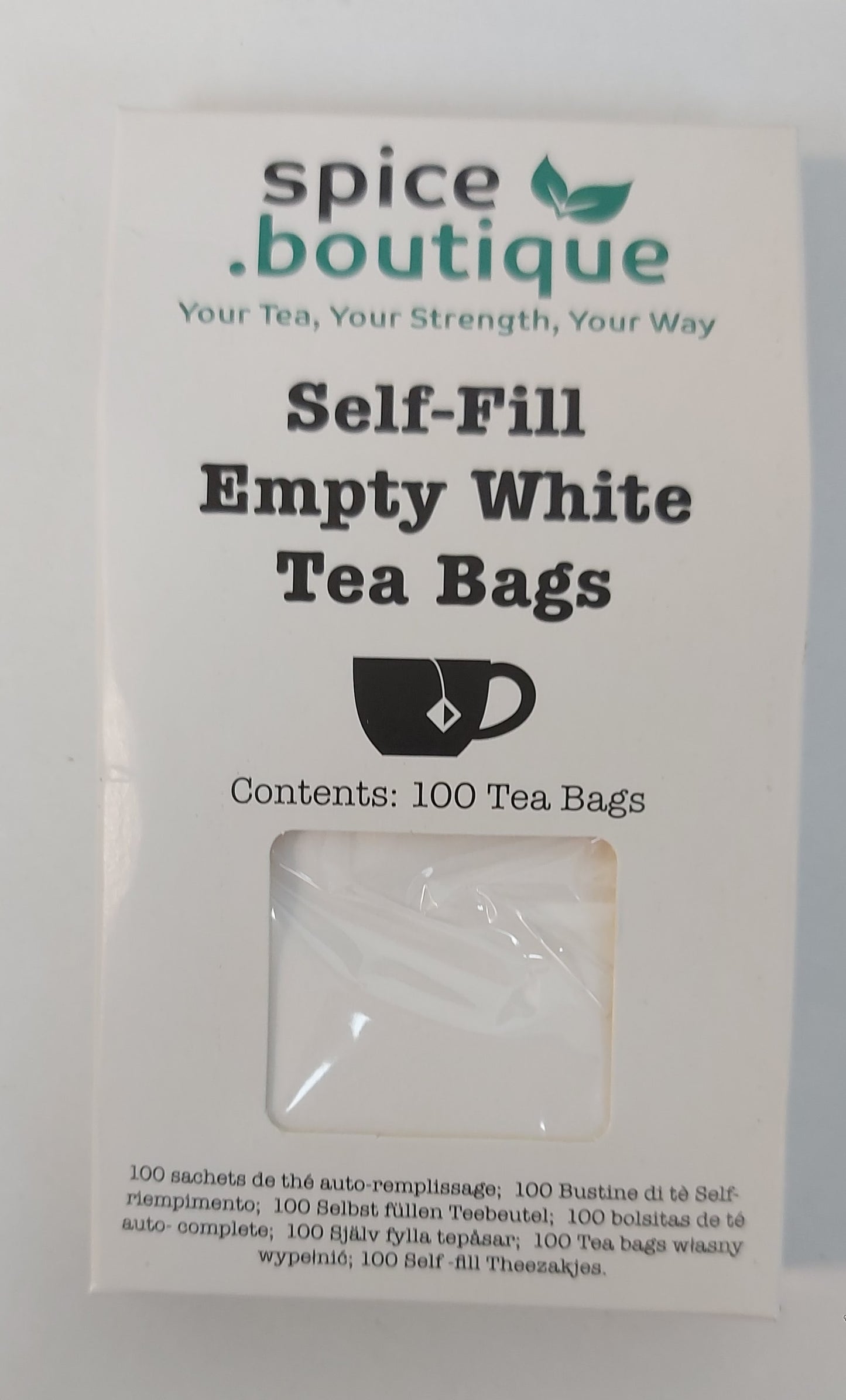 Empty White Biiodegradable Tea Bags x 100 (6x8cm)