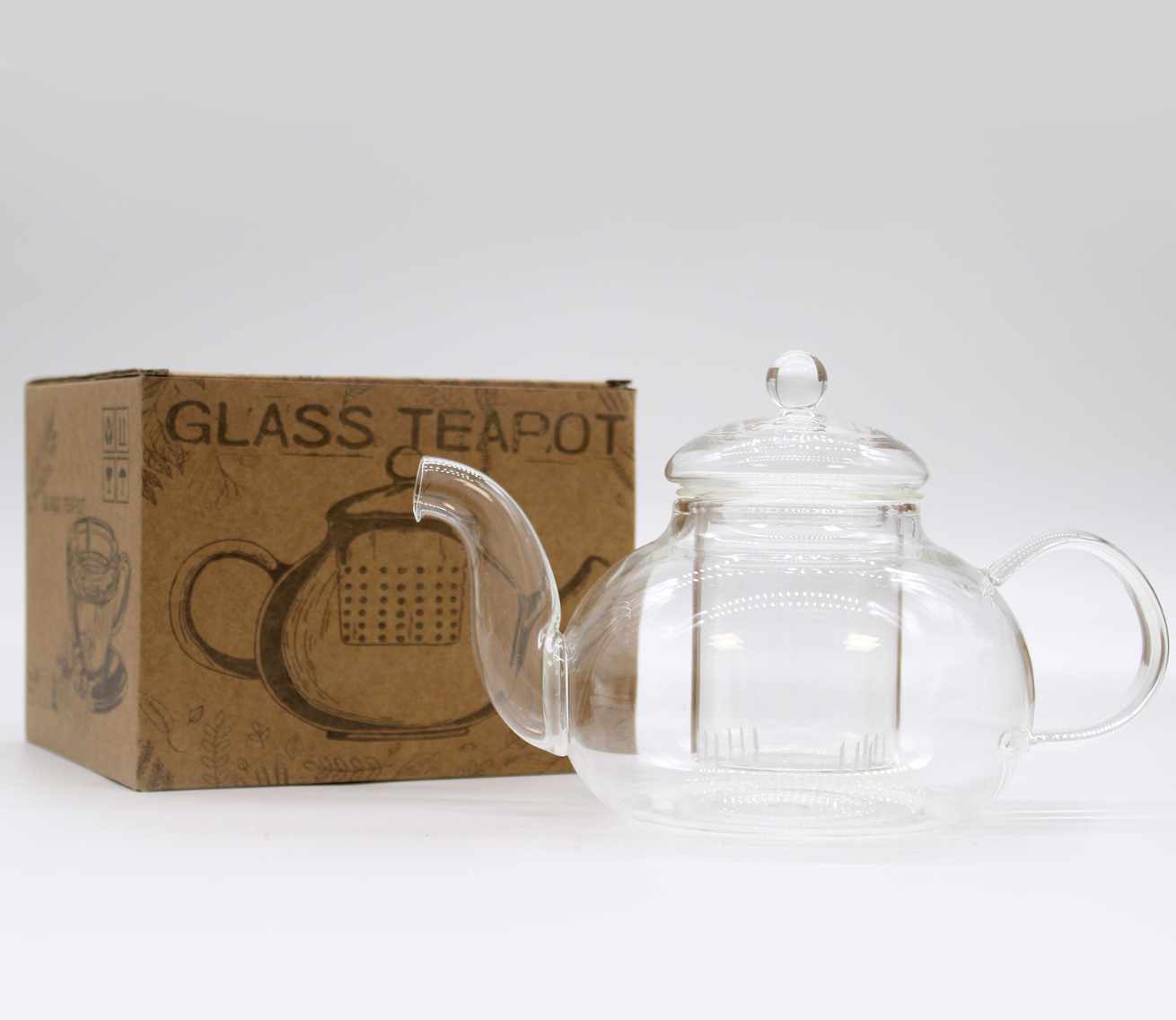 Glass Infuser Round Pearl Teapot