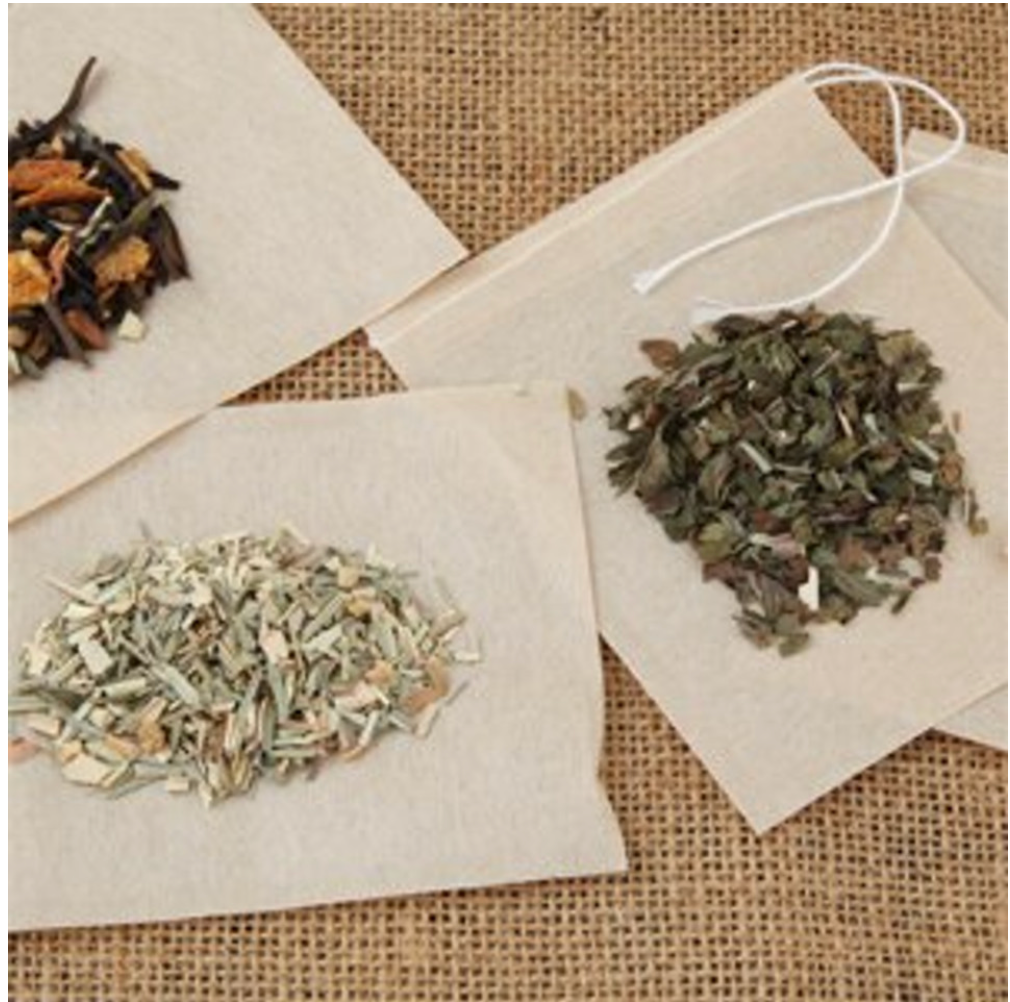 Empty White Biiodegradable Tea Bags x 100 (6x8cm)