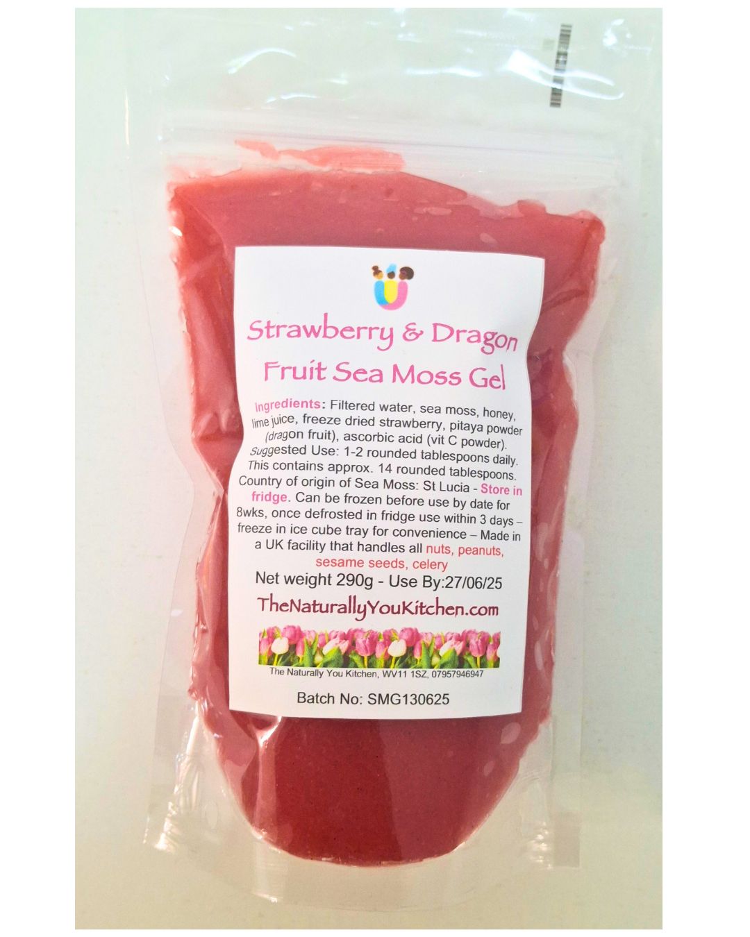Strawberry & Dragonfruit Sea Moss Gel 290g For Delivery